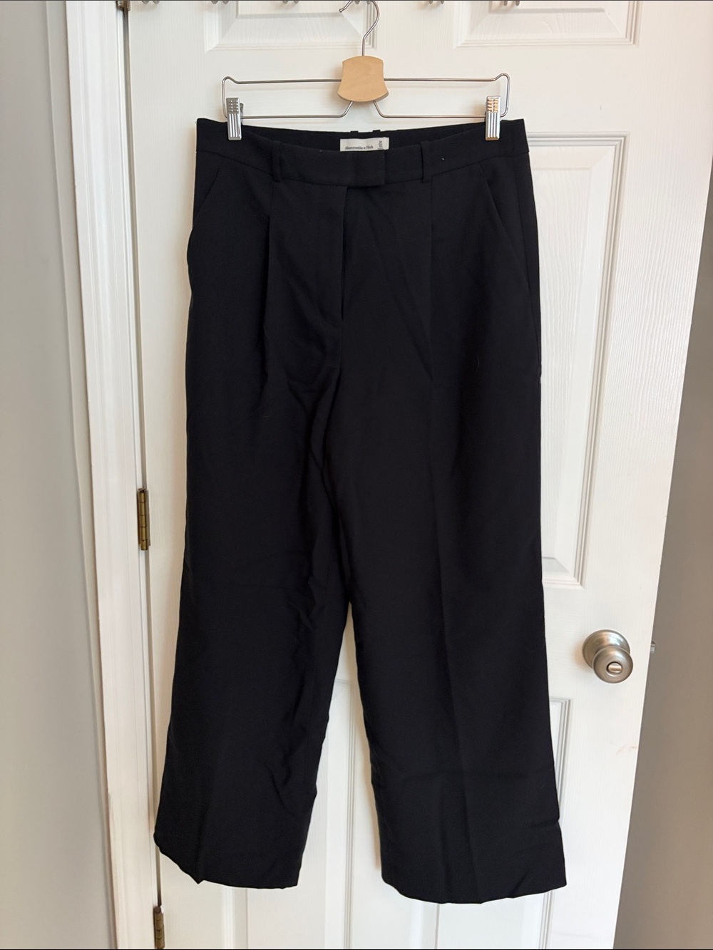 Abercrombie & Fitch Black Wide-Leg Trousers
